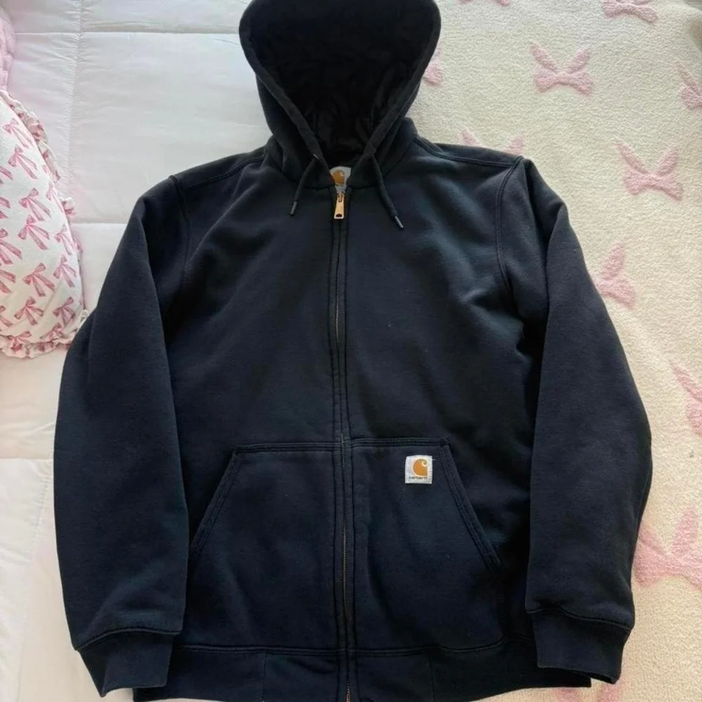 navy blue carhartt work jacket